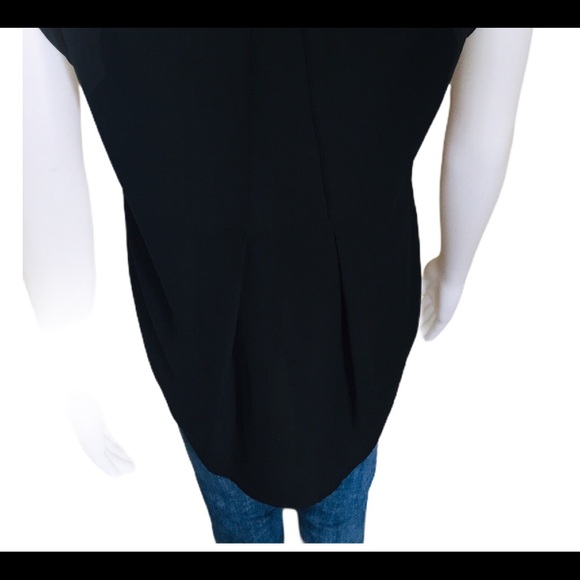 PLEIONE (Anthropologie) Bailey Blouse/Top With Cap Sleeves Black Size Small - Picture 8 of 11
